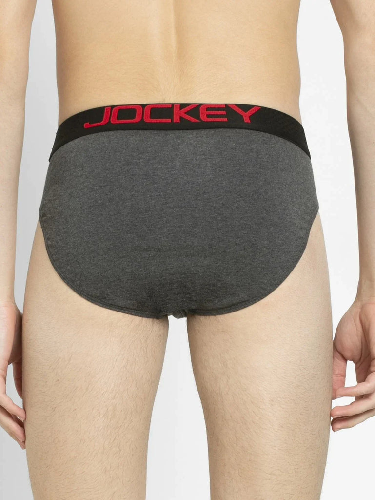 Charcoal Melange Solid Jockey Brief Underwear Men