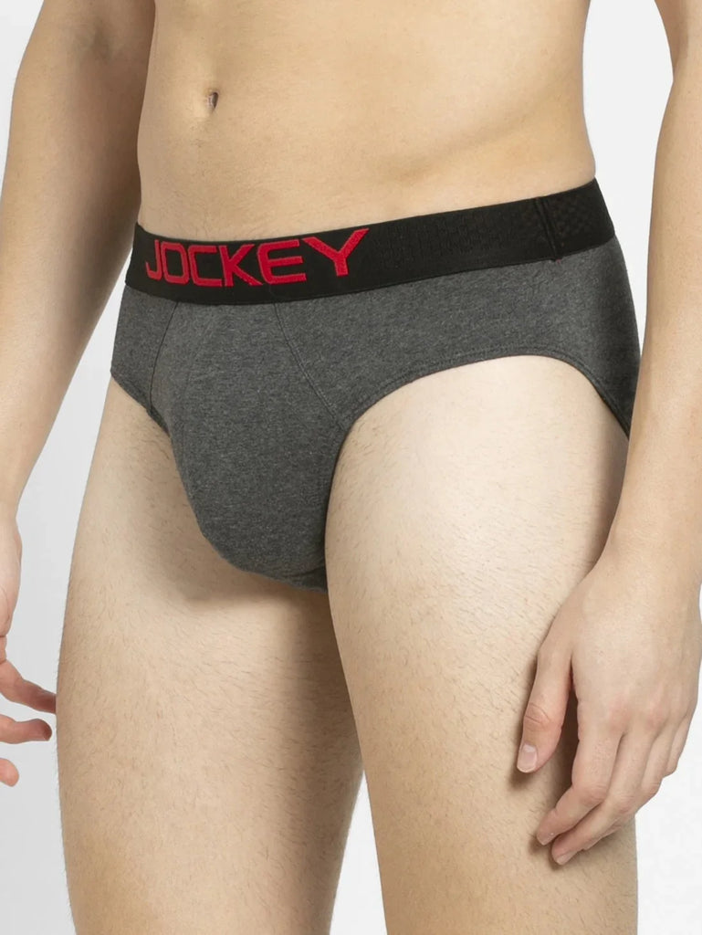 Charcoal Melange Solid Jockey Brief Underwear Men