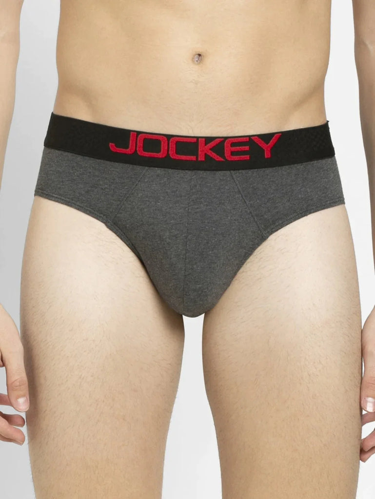 Charcoal Melange Solid Jockey Brief Underwear Men