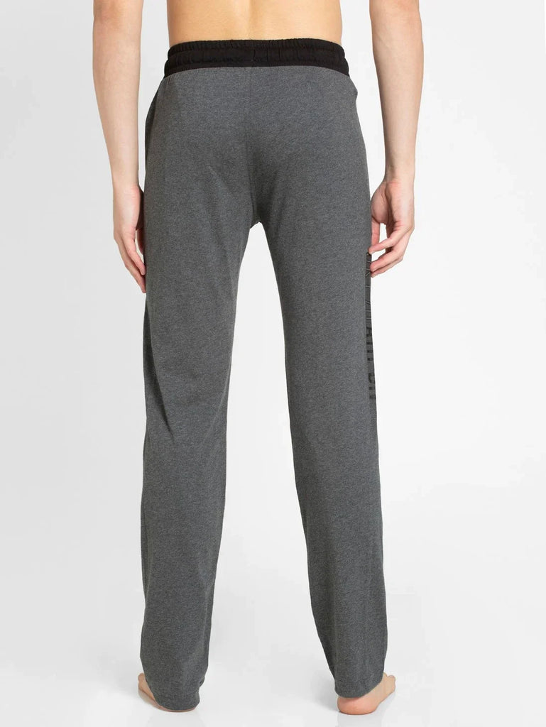 Charcoal Melange & Black Slim Fit JOCKEY Men's Trackpants