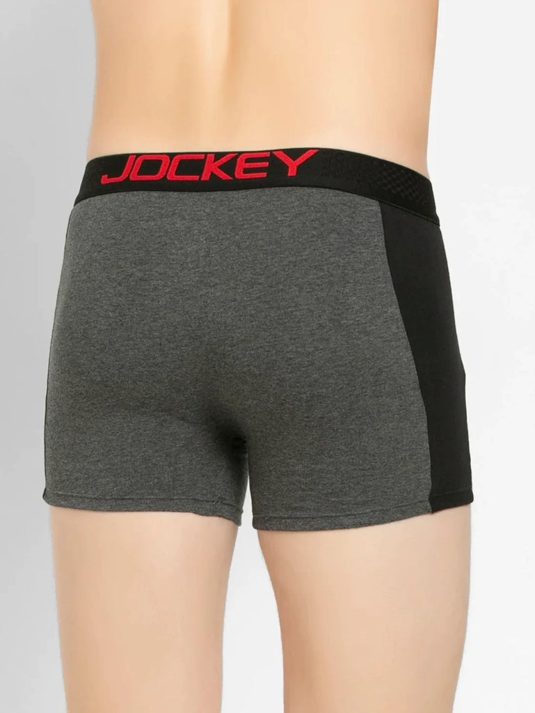 Charcoal Melange Jockey Elastane Stretch Solid Trunk Underwear For Men