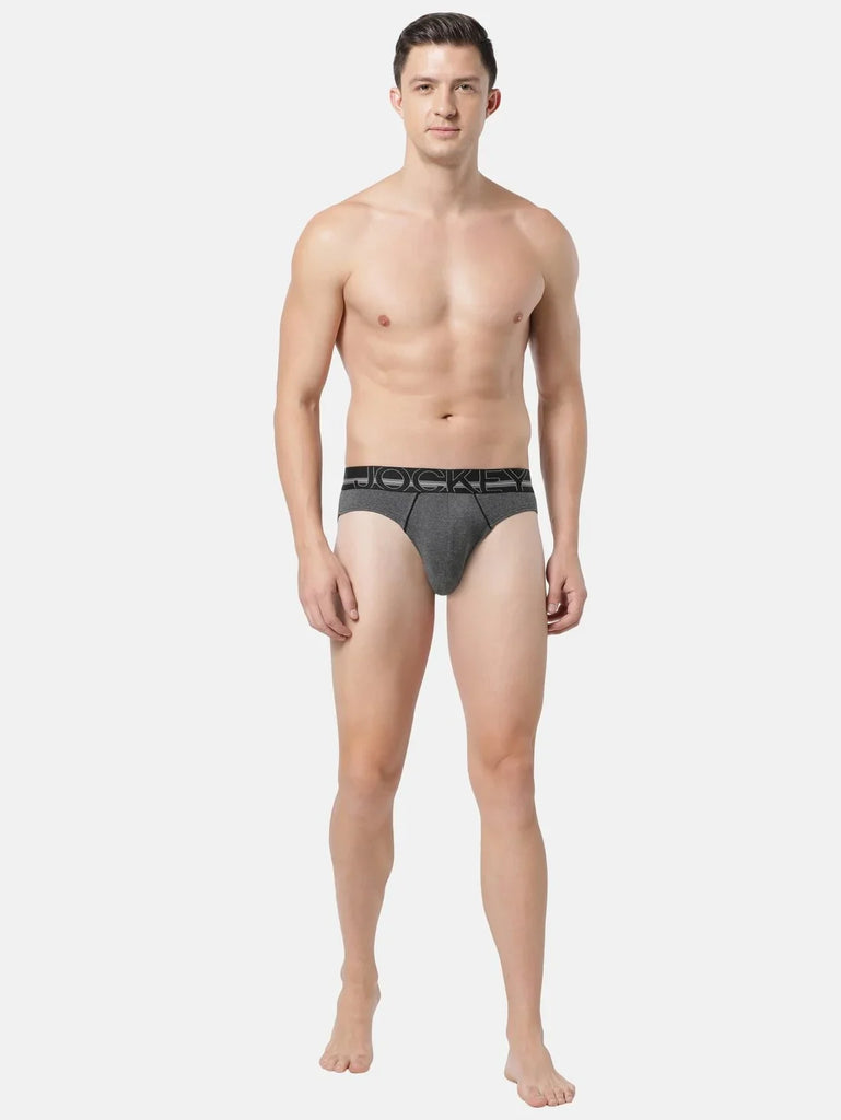 Charcoal Melange Jockey Solid Brief Underwear Men