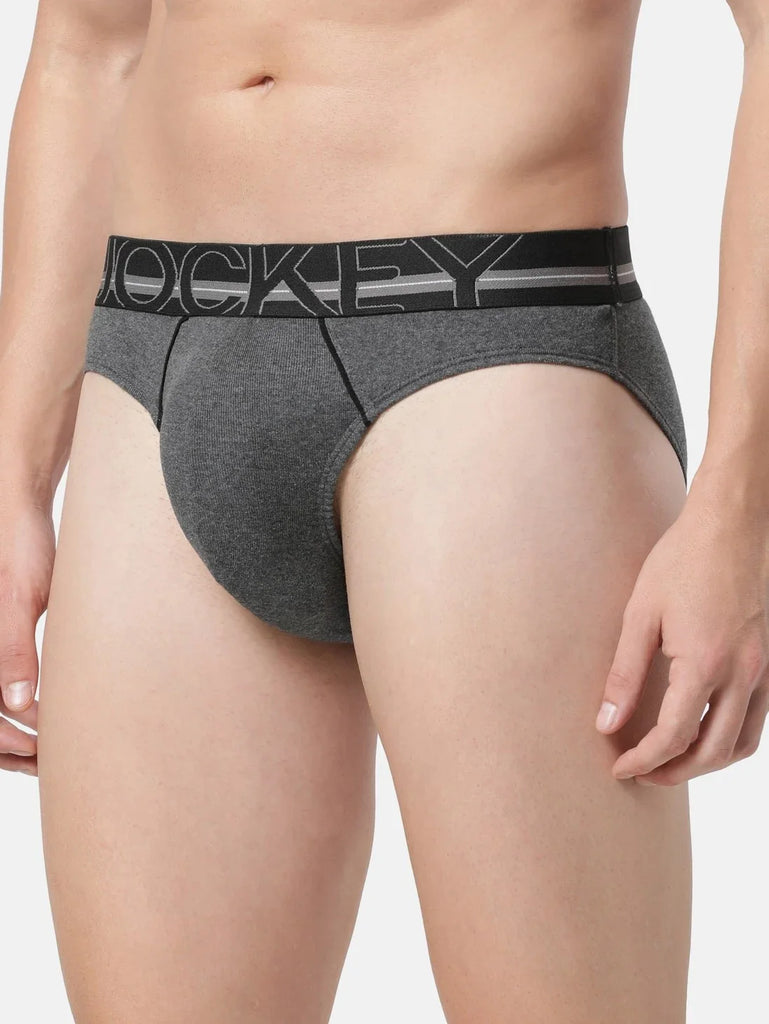 Charcoal Melange Jockey Solid Brief Underwear Men