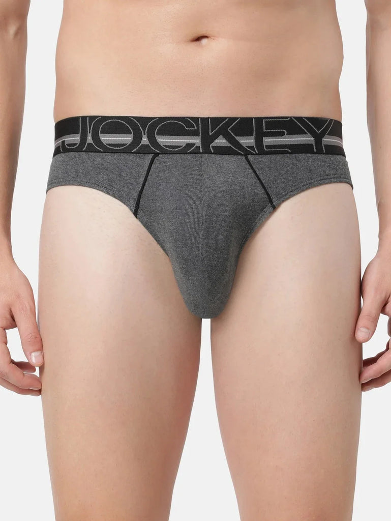 Charcoal Melange Jockey Solid Brief Underwear Men