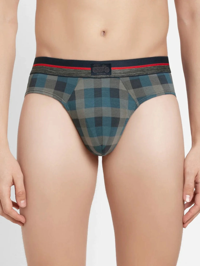 Charcoal Melange Jockey checkered brief underwear for men