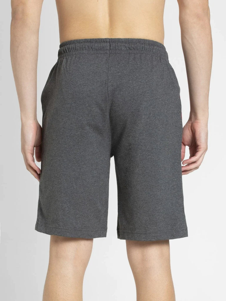 Charcoal Melange & Shanghai Red JOCKEY Men's Straight Fit Solid Shorts