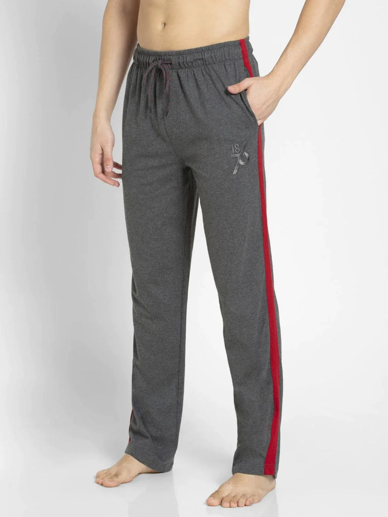 Charcoal Melange & Shanghai Red Straight Fit JOCKEY Men's Trackpants.