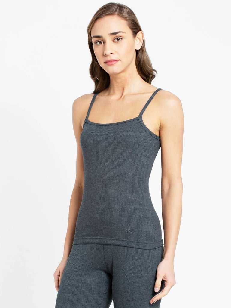 Charcoal Melange JOCKEY Women's Super Combed Cotton Rich Thermal Camisole