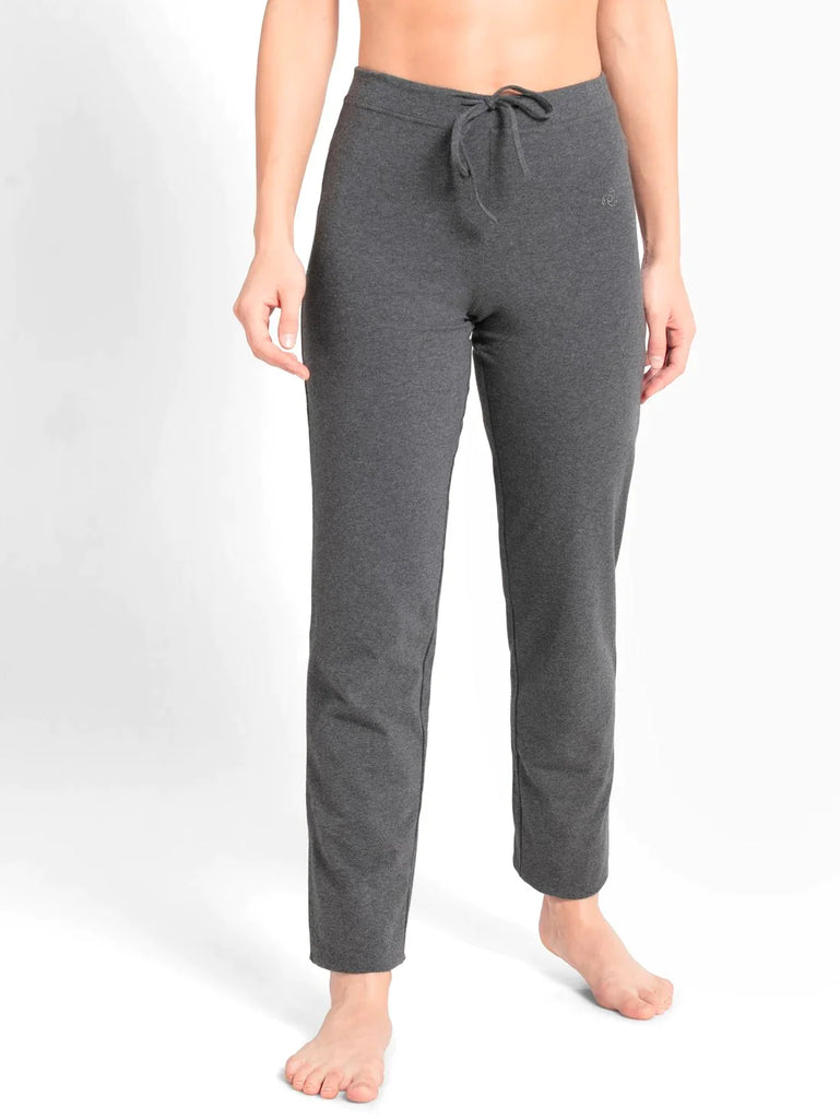 Charcoal Melange Slim Fit JOCKEY Women's Trackpants 