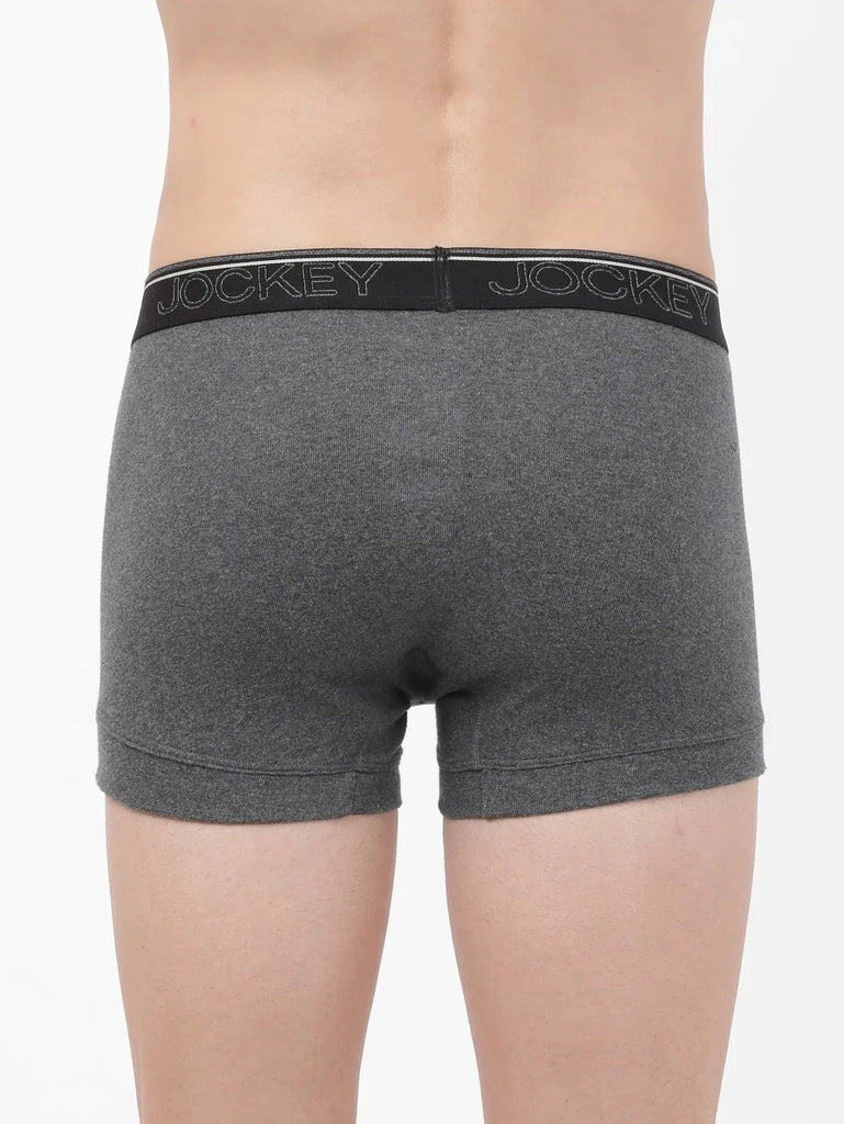 Charcoal Melange Jockey Cotton rib Solid Trunk Underwear For Men