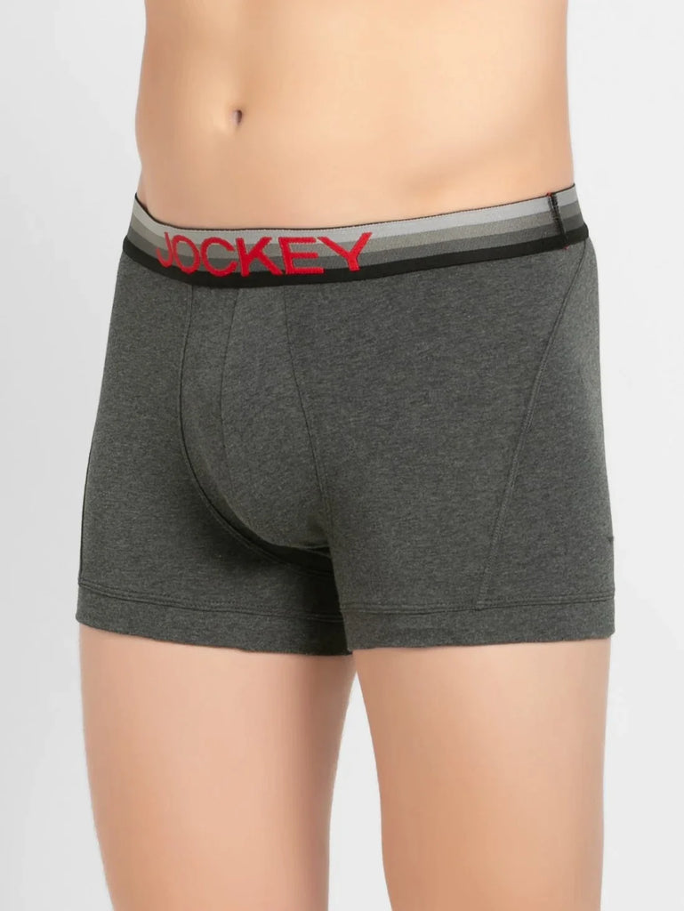 Charcoal Melange Jockey Elastane Stretch Solid Trunk Underwear For Men