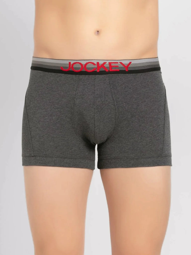 Charcoal Melange Jockey Elastane Stretch Solid Trunk Underwear For Men