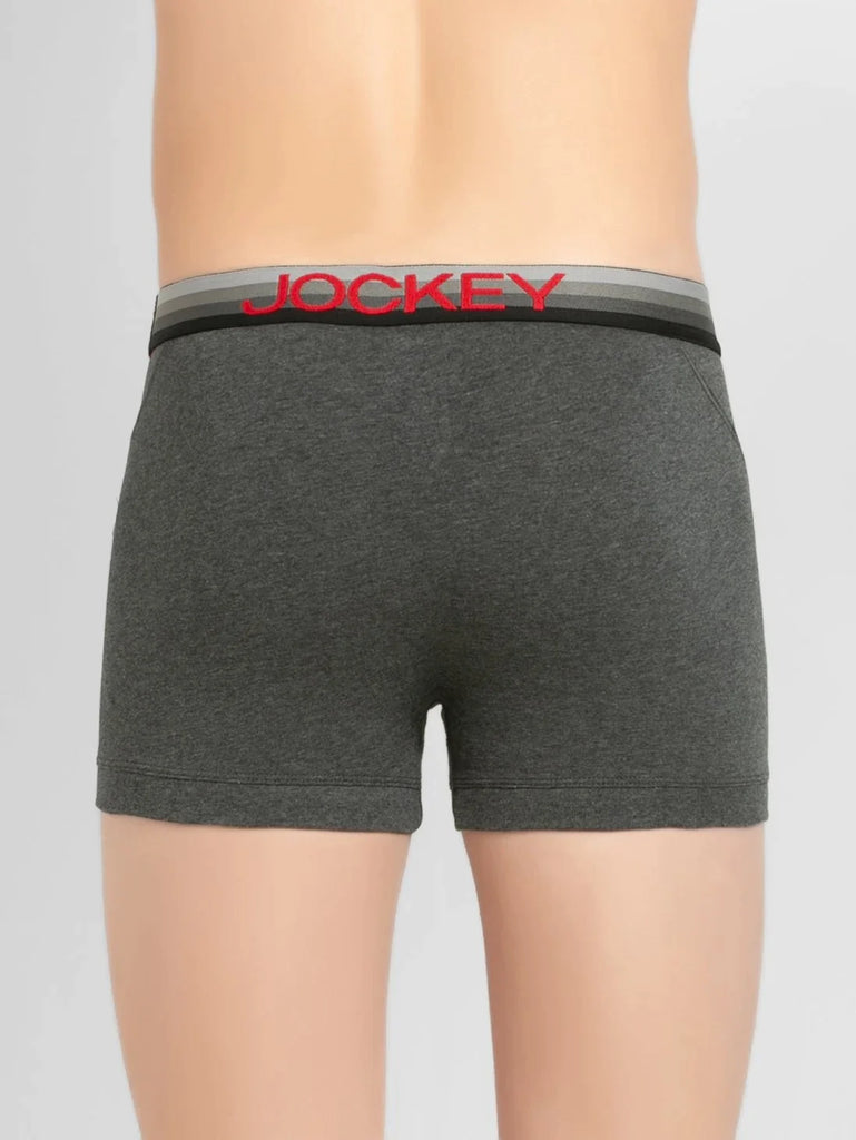 Charcoal Melange Jockey Elastane Stretch Solid Trunk Underwear For Men