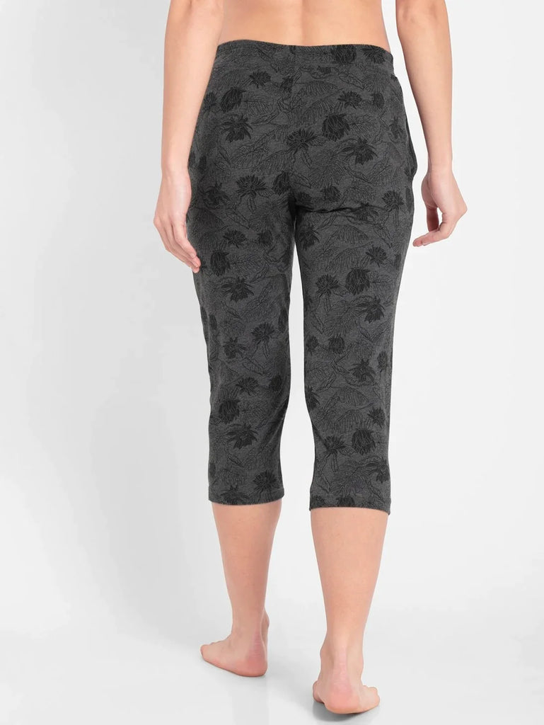 Charcoal Printed JOCKEY Women's Slim Fit Capri.