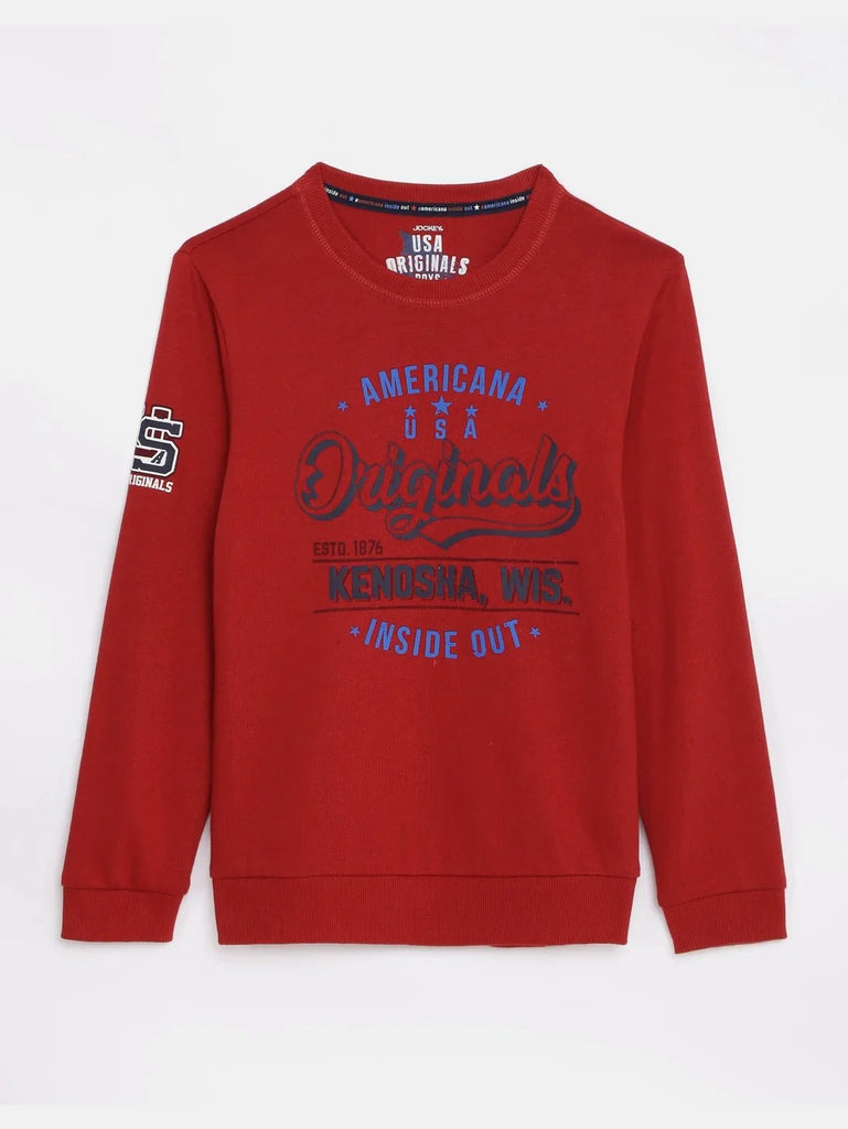 Cherry Cobbler JOCKEY Boy's Cotton Graphic Printed  Sweatshirt