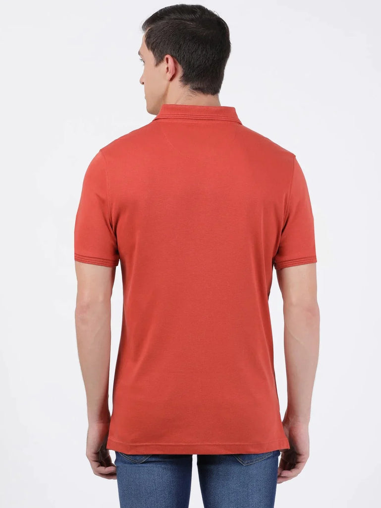 Cinnabar JOCKEY Men's Solid Half Sleeve Polo T-Shirt