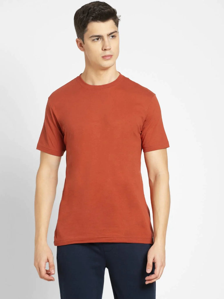 Cinnabar JOCKEY Men's Printed Round Neck Half Sleeve T-Shirt