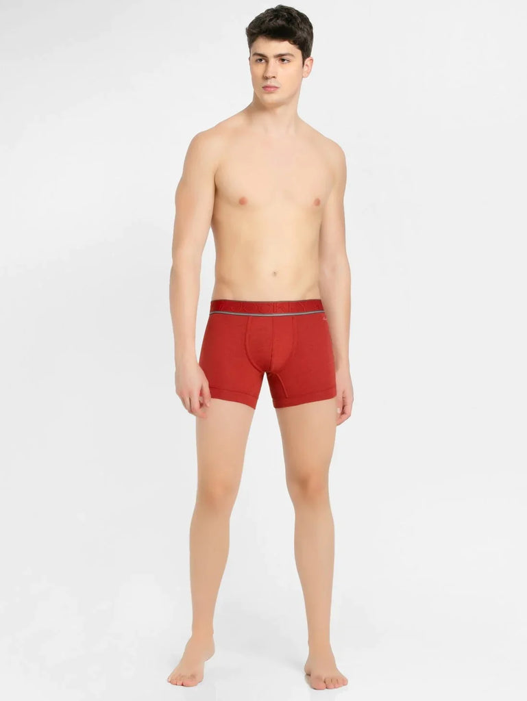 Cinnabar Jockey Elastane Stretch Solid Trunk Underwear For Men