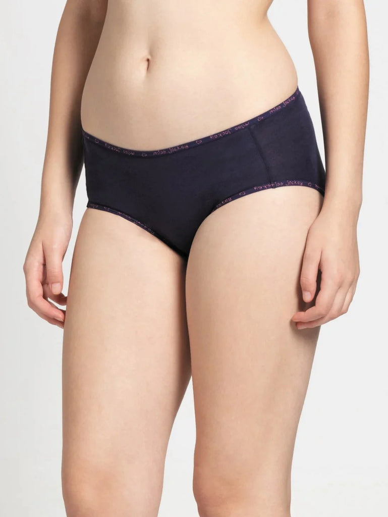 Classic Navy & Black JOCKEY Women's Mid Waist Panty (Pack of 2)