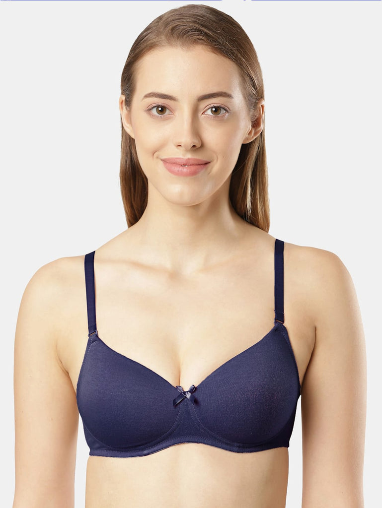 Classic Navy JOCKEY Women's Wirefree Padded Medium Coverage T-Shirt Bra 