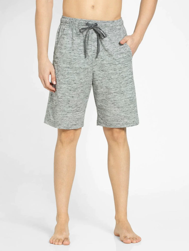 Cool Grey Melange JOCKEY Men's Super Combed Cotton Regular Fit Solid Shorts