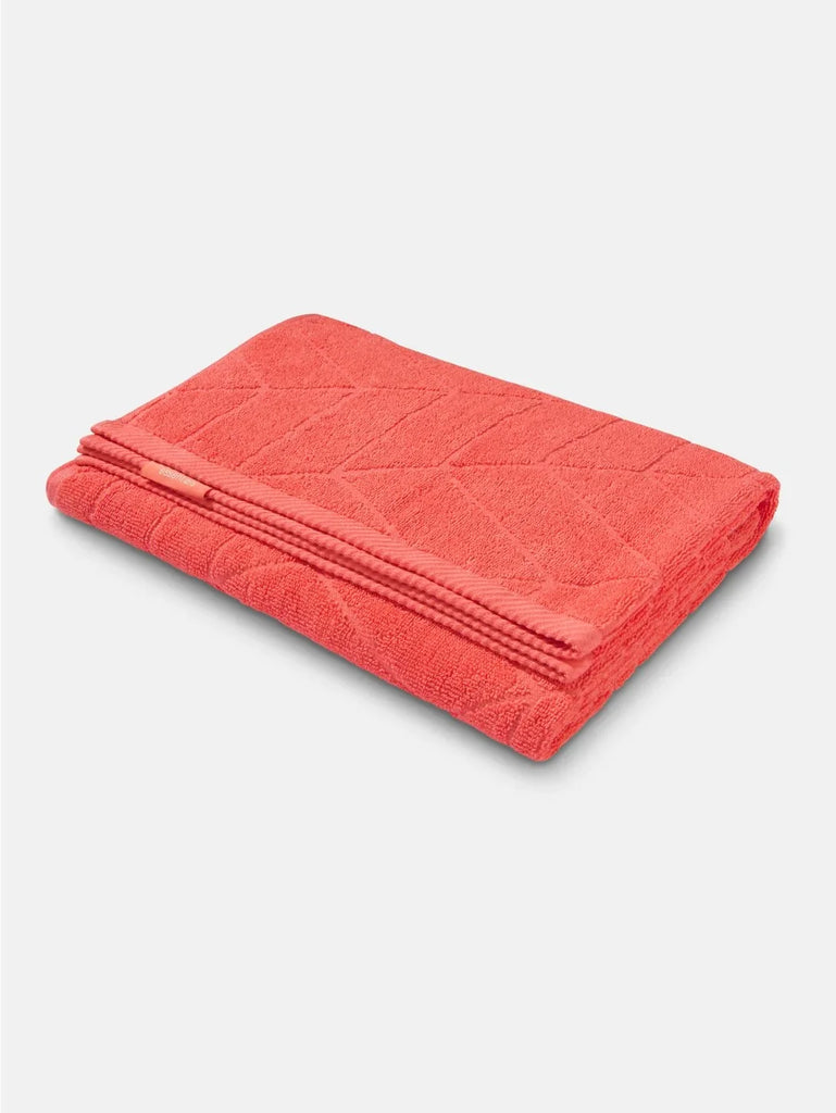 Cotton Terry Ultrasoft and Durable Patterned Bath Towel Coral