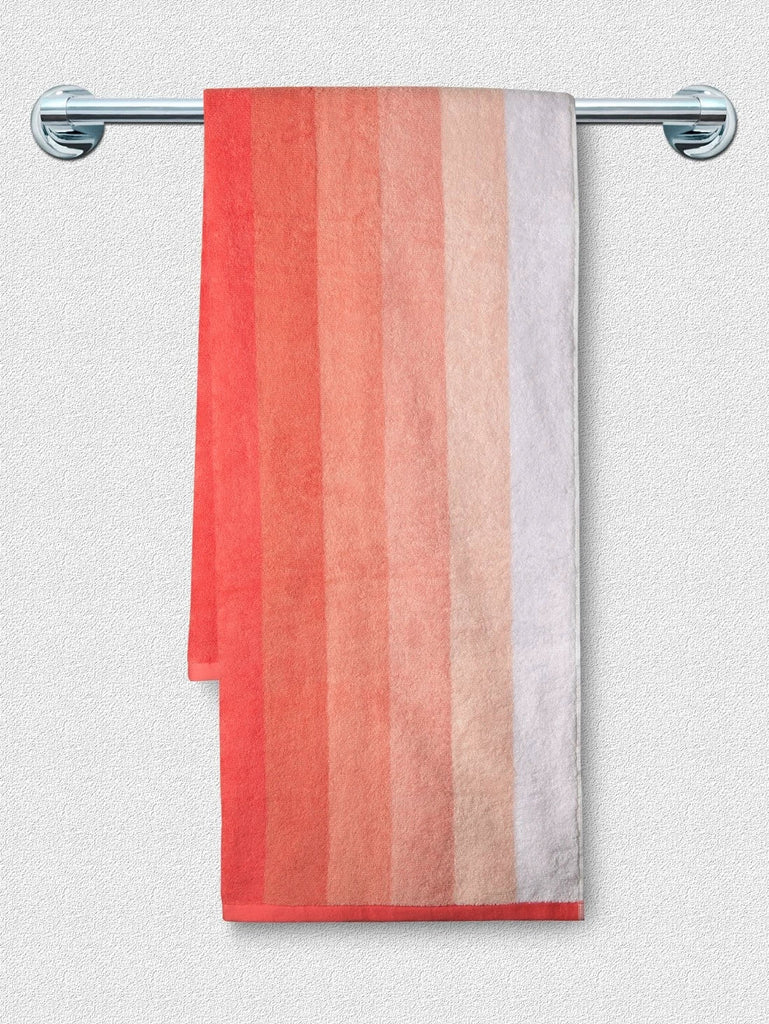 Coral Jockey Cotton Terry Ultrasoft and Durable Striped Bath Towel 