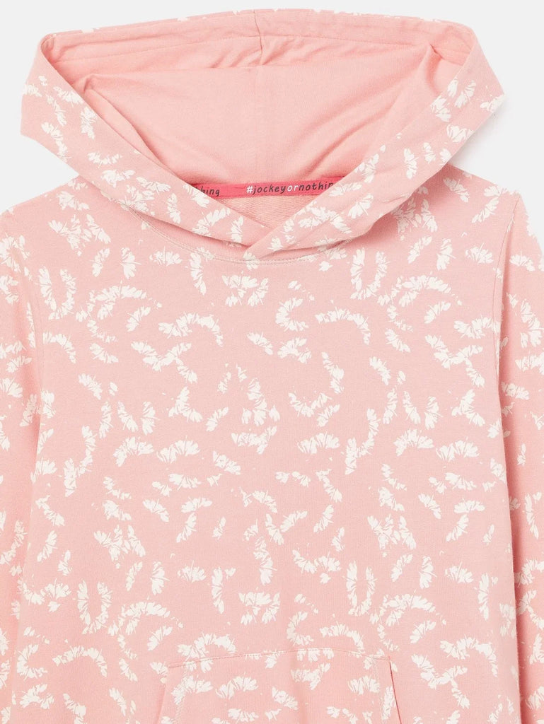 Coral Cloud AOP JOCKEY Girl's Cotton Graphic Printed Sweatshirt