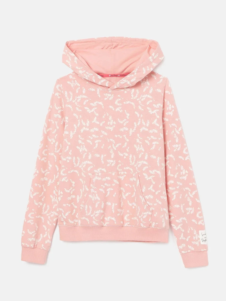 Coral Cloud AOP JOCKEY Girl's Cotton Graphic Printed Sweatshirt