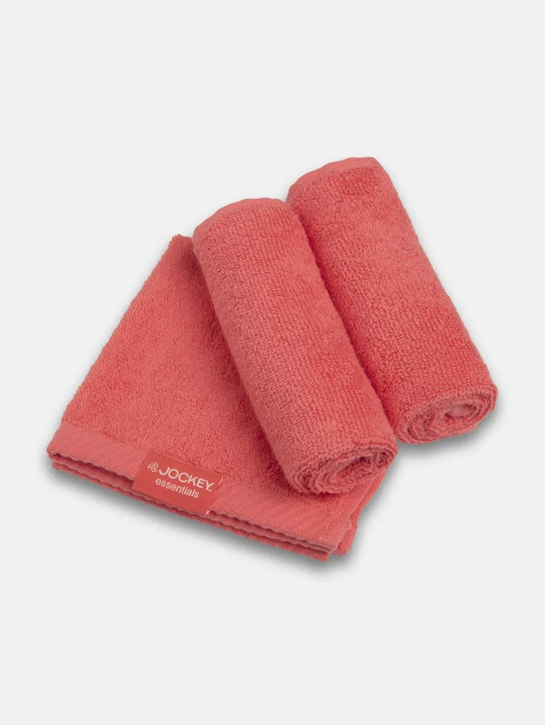 Coral Jockey Cotton Terry Ultrasoft and Durable Solid Face Towel (pack of 3)