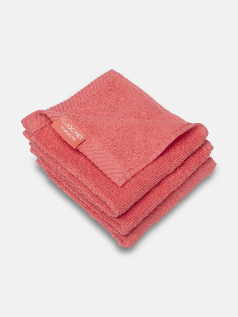 Coral Jockey Cotton Terry Ultrasoft and Durable Solid Face Towel (pack of 3)