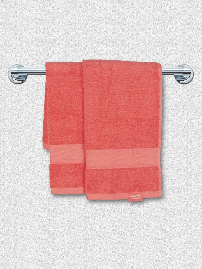 Coral Jockey Cotton Terry Ultrasoft and Durable Solid Hand Towel (Pack of 2)