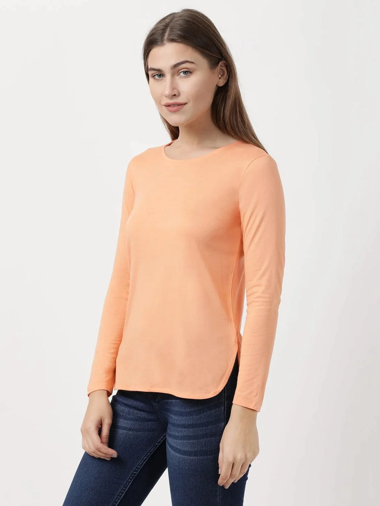 Coral Reef JOCKEY Women's Solid Round Neck Full Sleeve T-Shirt 