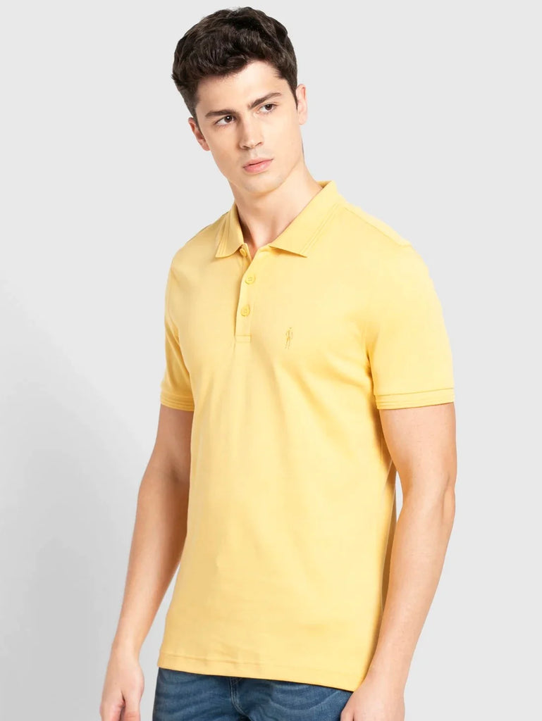 Corn Silk JOCKEY Men's Solid Half Sleeve Polo T-Shirt