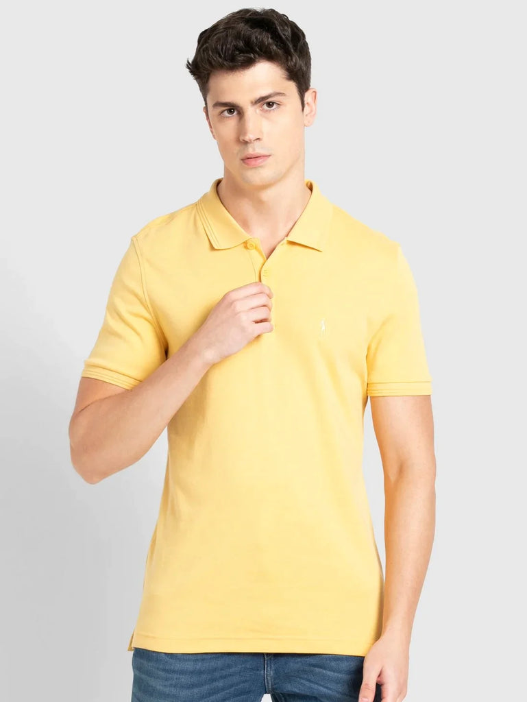 Corn Silk JOCKEY Men's Solid Half Sleeve Polo T-Shirt