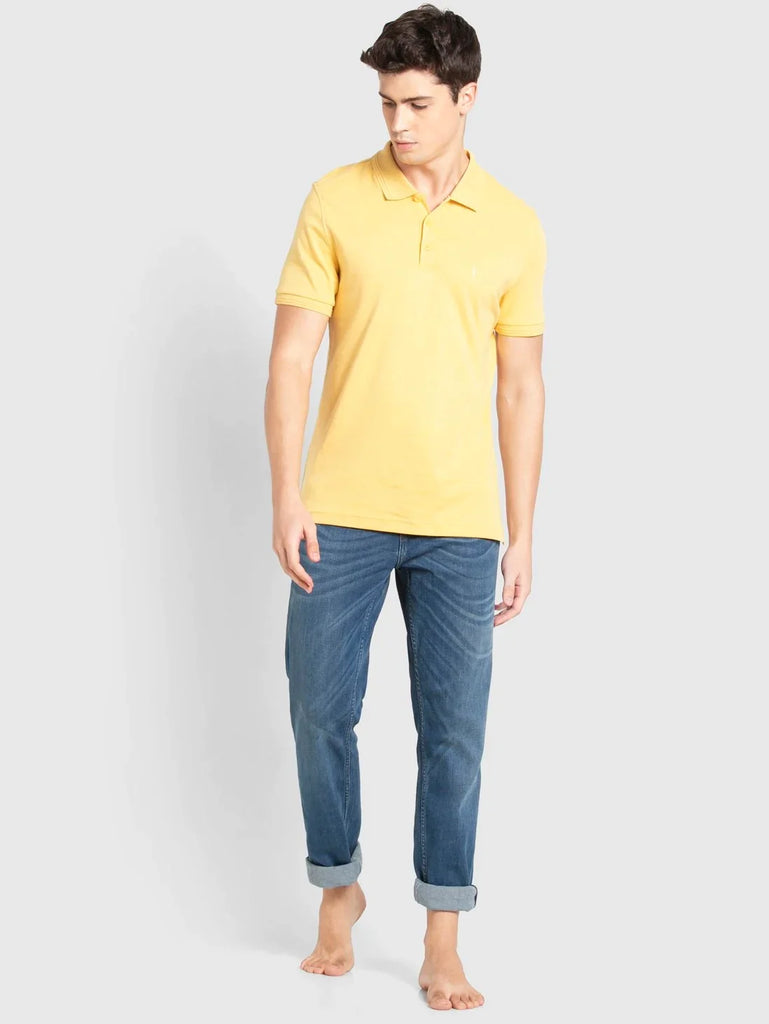 Corn Silk JOCKEY Men's Solid Half Sleeve Polo T-Shirt