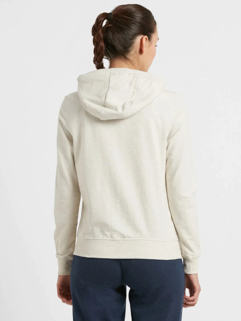 Cream Melange JOCKEY Women's Cotton French Terry Fabric Hoodie Jacket