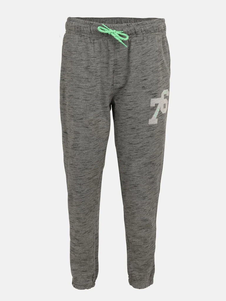 Deep Grey Slub Jockey Boy's Super Combed Cotton Rich Graphic Printed Joggers with Side Pockets