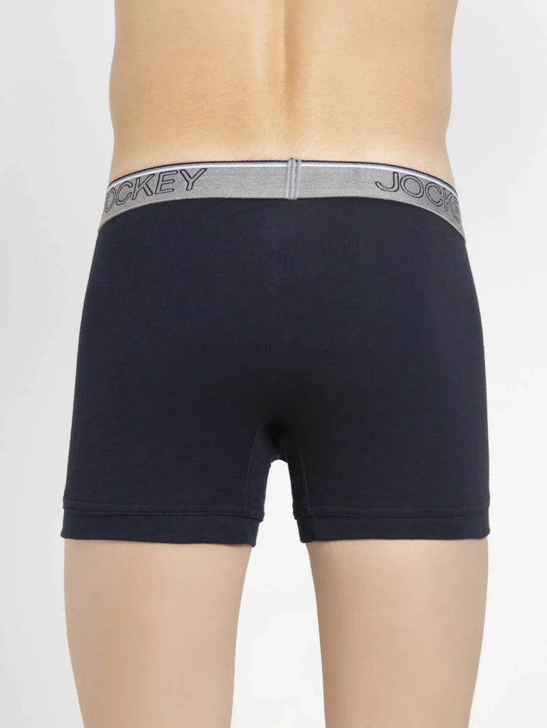 Deep Navy Jockey Cotton rib Solid Trunk Underwear For Men