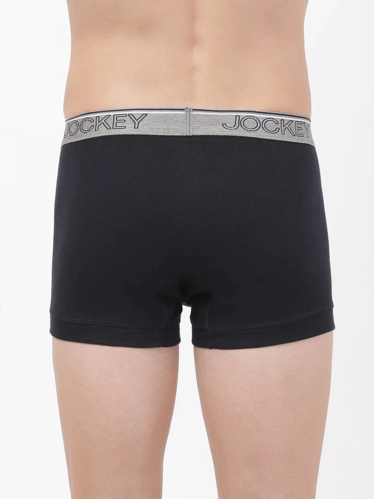 Deep Navy Jockey Cotton rib Solid Trunk Underwear For Men