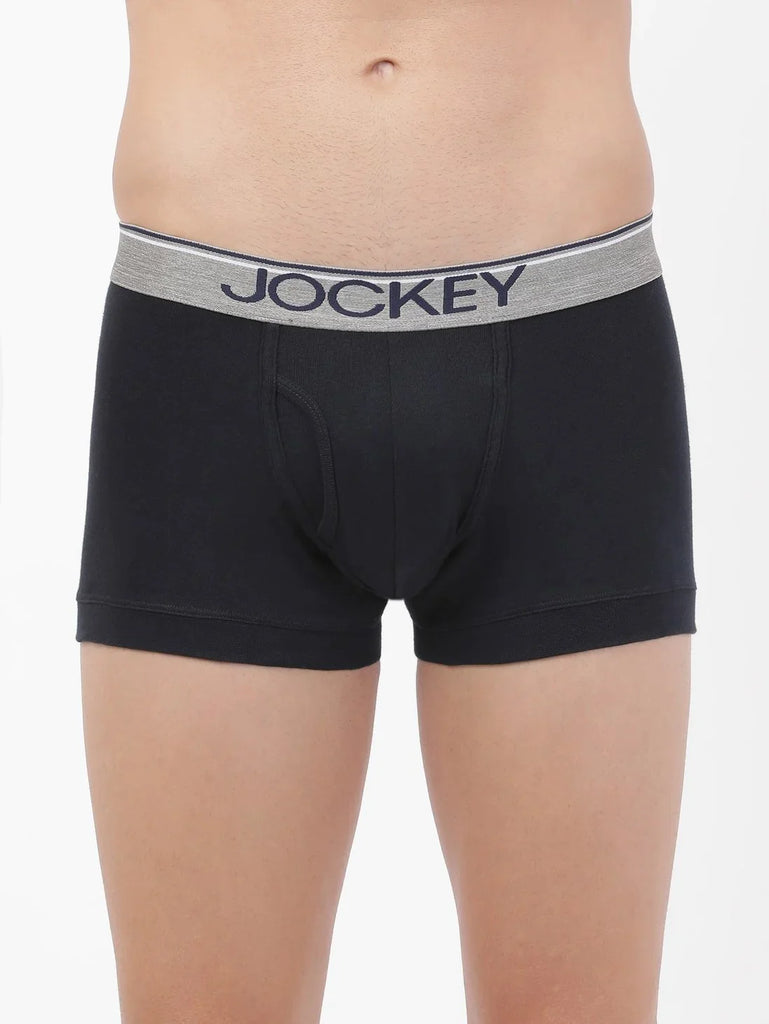 Deep Navy  Jockey Cotton rib Solid Trunk Underwear For Men