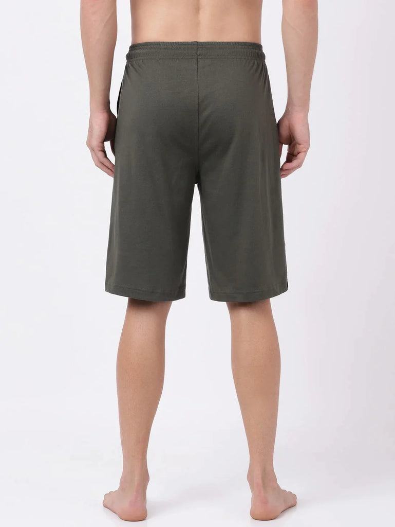 Deep Olive & Black JOCKEY Men's Regular Fit Solid Shorts