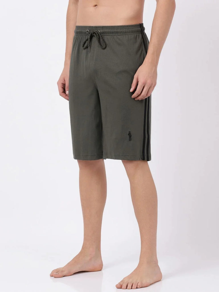 Deep Olive & Black JOCKEY Men's Regular Fit Solid Shorts