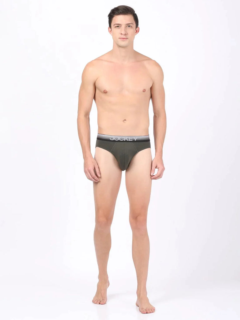 Deep Olive Solid Jockey Brief Underwear Men