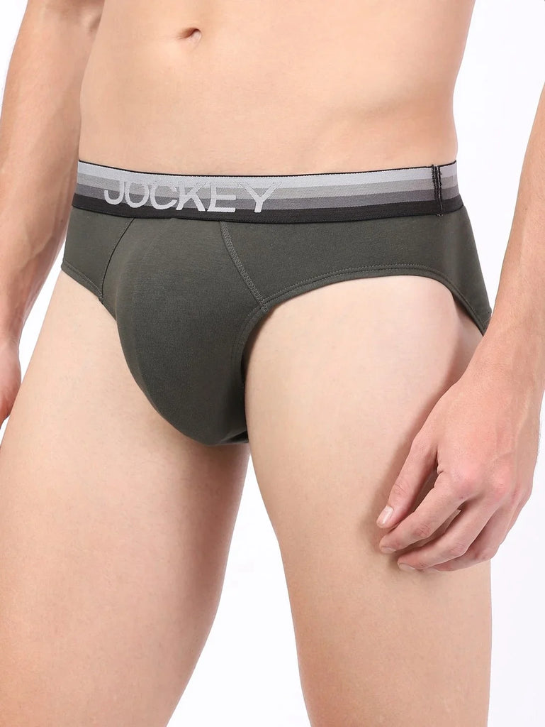 Deep Olive Solid Jockey Brief Underwear Men