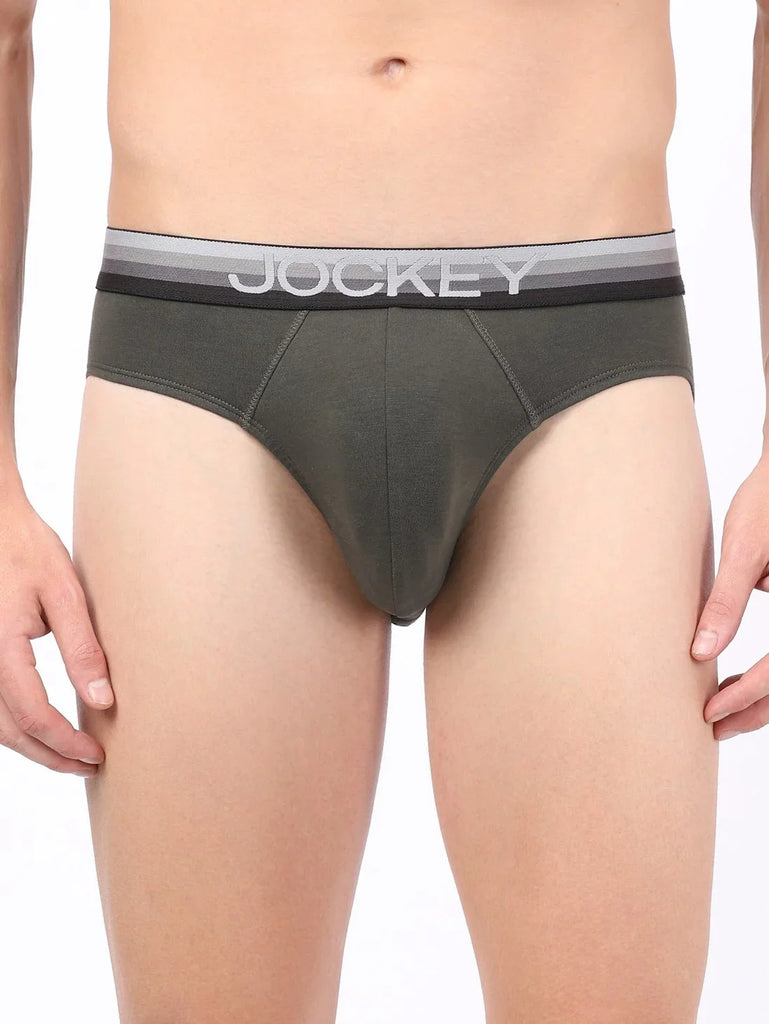 Deep Olive Solid Jockey Brief Underwear Men