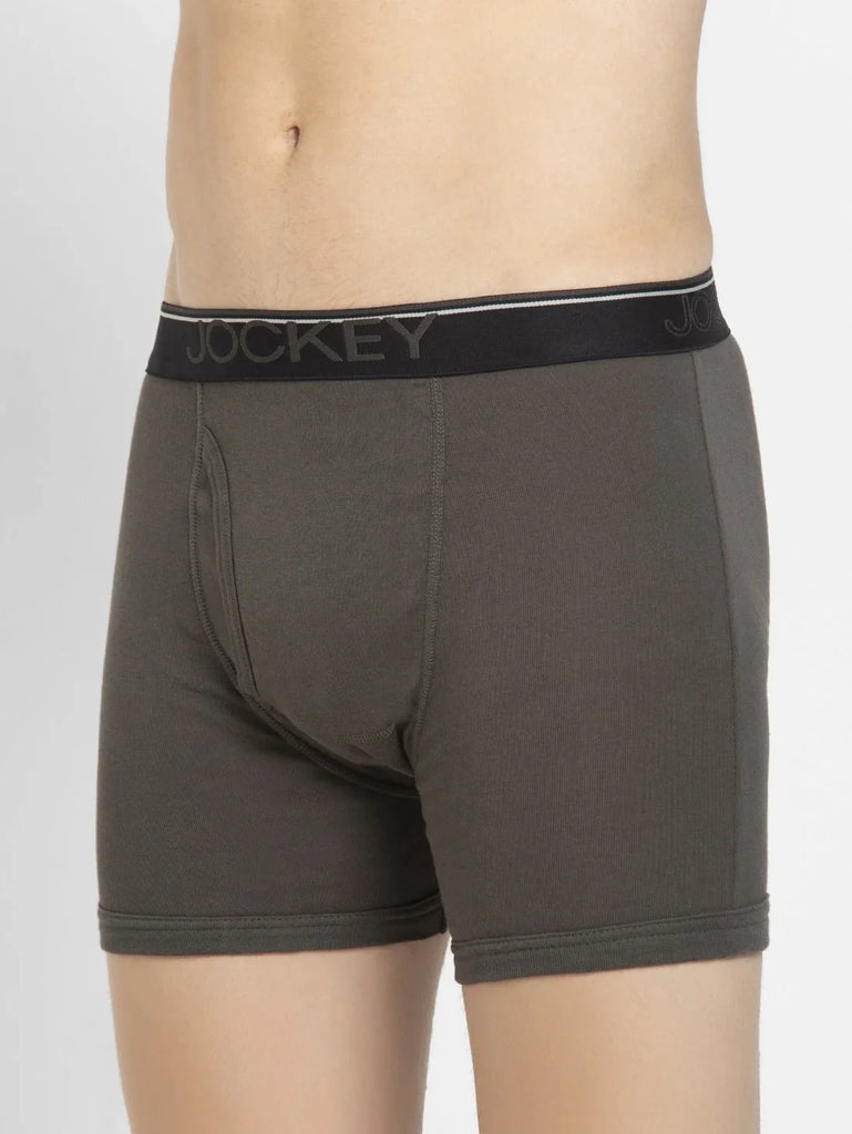 Deep Olive jockey Solid Boxer Brief Underwear Men