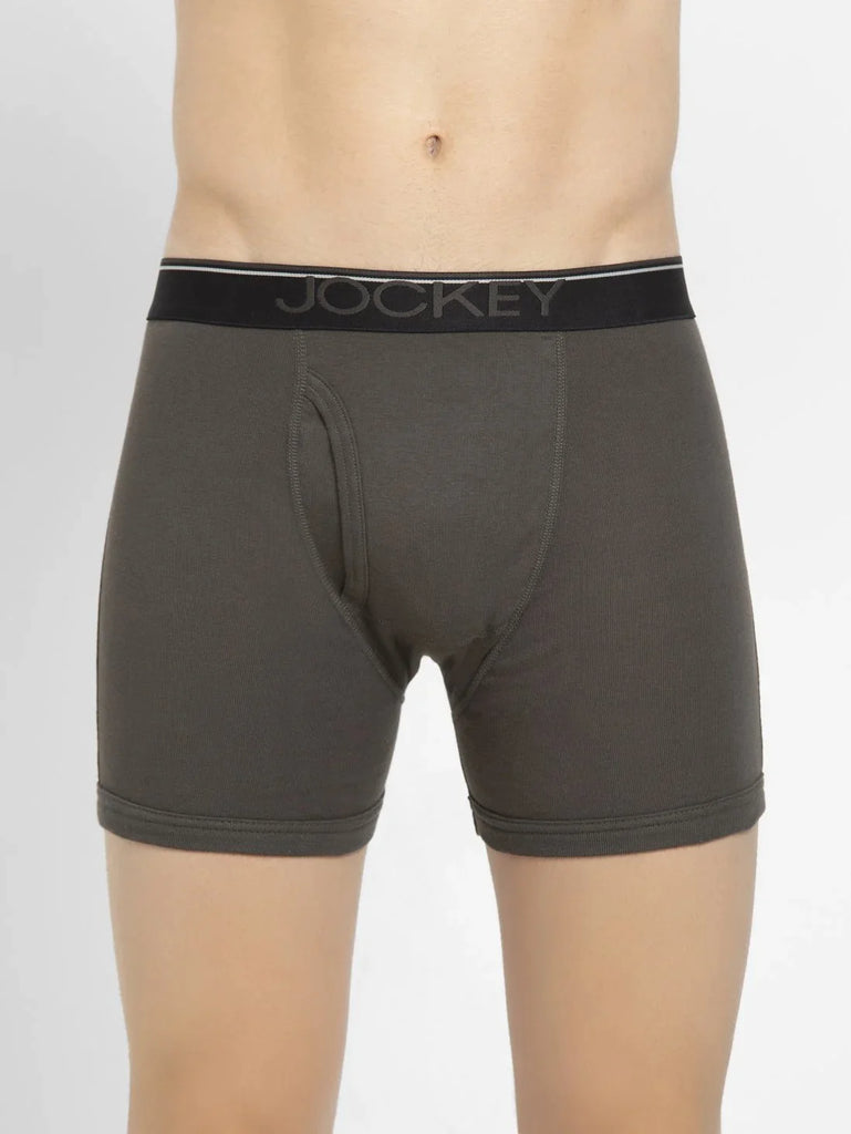 Deep Olive jockey Solid Boxer Brief Underwear Men