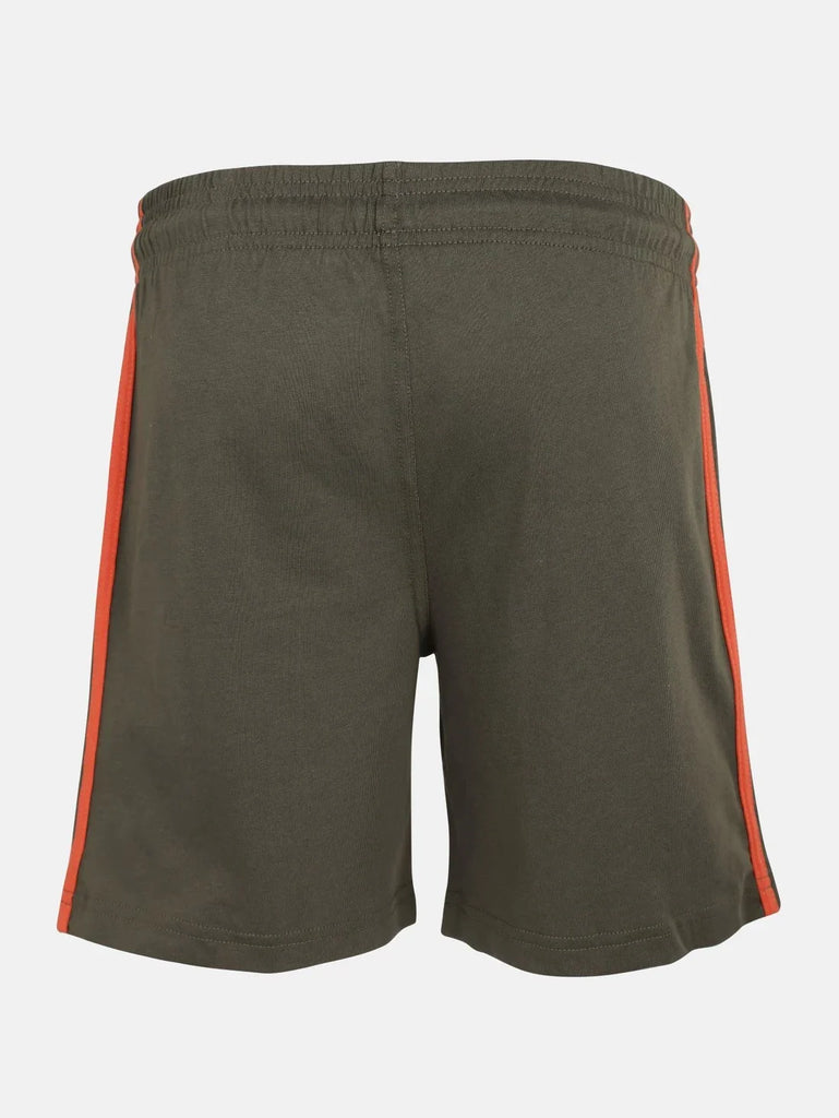 Deep Olive JOCKEY Boy's Super Combed Cotton Printed Shorts