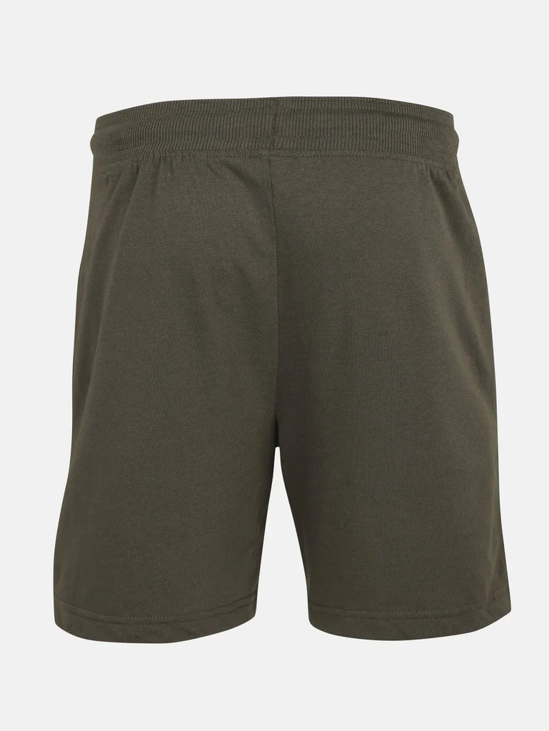 Deep Olive JOCKEY Boy's Super Combed Cotton Printed Shorts